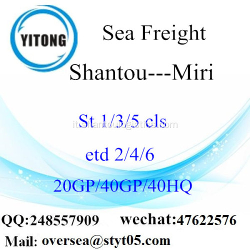 Shantou Port mare che spediscono a Miri